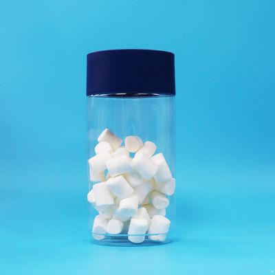 برطمانات حلوى بلاستيكية شفافة على شكل بيضاوي صالحة للأكل من مادة PET مع غطاء مقاوم للعبث