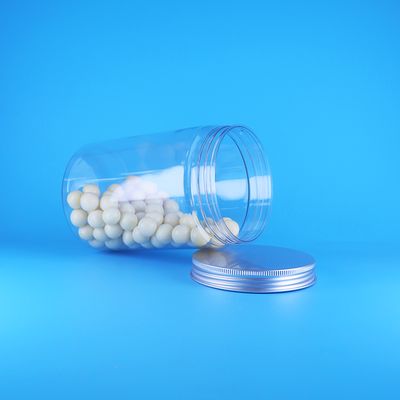 برطمان بلاستيك PET شفاف واسع الفم لطعام الأطفال والحلويات، طويل، دائري، بغطاء ألومنيوم مسطح