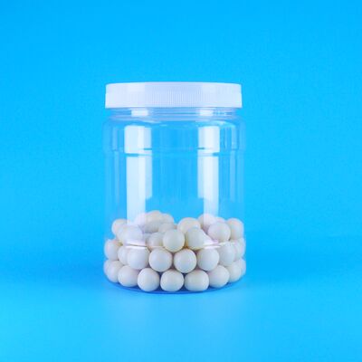 برطمانات شفافة محكمة الإغلاق من البلاستيك PET للقهوة والحلوى والجوز وساندويتشات البسكويت والفول السوداني المقرمش بغطاء