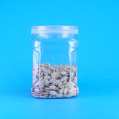 PET مربع صافي الغطاء المسمار البلاستيكية التخزين العقدة الأسود الأرز القمح المفرقعات الزجاجات