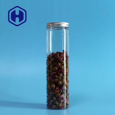 420 مل جولة البلاستيك مانعة للتسرب جرة طويلة قضبان البسكويت التعبئة والتغليف مع غطاء الألومنيوم